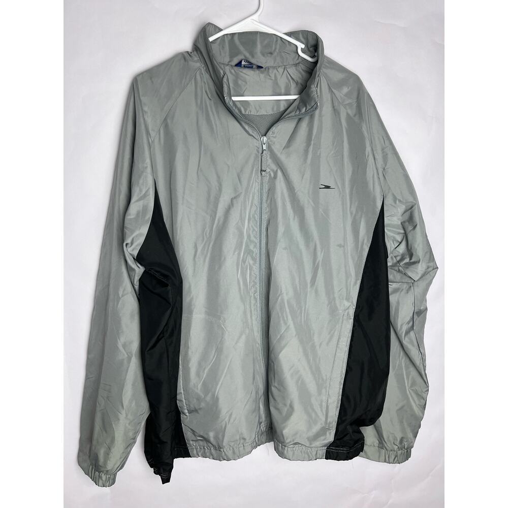 Crane Sports Men's Windbreaker Full Zip Jacket Size XXL Gray/Black